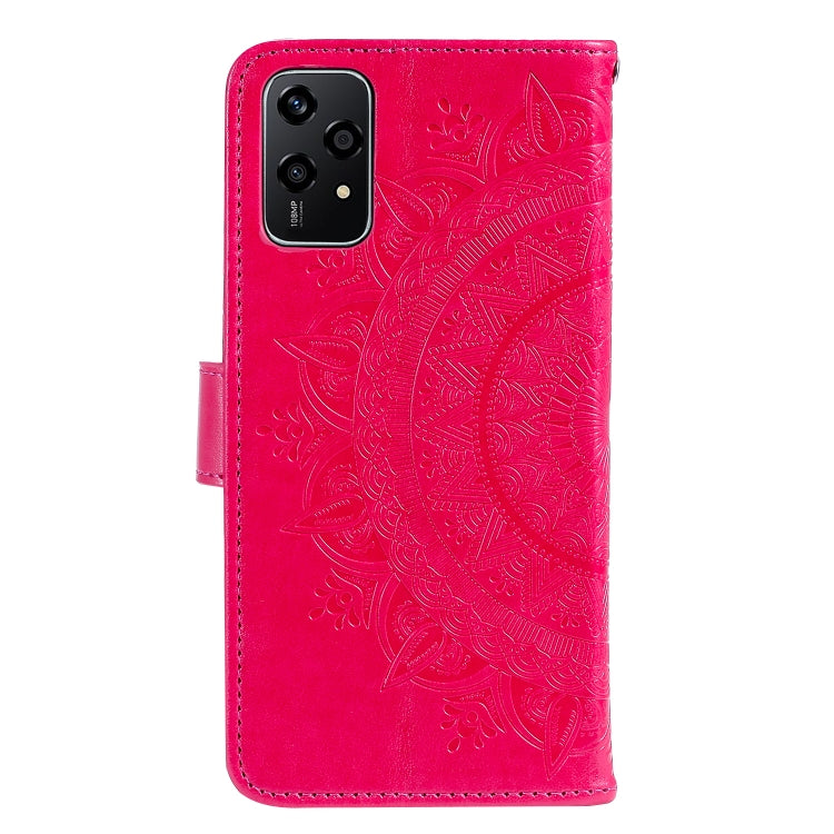 For Honor 200 Lite Global Totem Flower Embossed Leather Phone Case with Lanyard