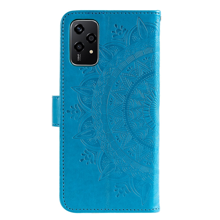 For Honor 200 Lite Global Totem Flower Embossed Leather Phone Case with Lanyard
