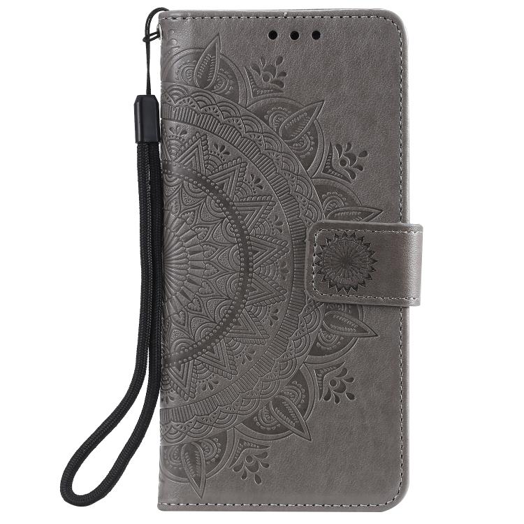 For Honor 400 Lite Global Totem Flower Embossed Leather Phone Case with Lanyard