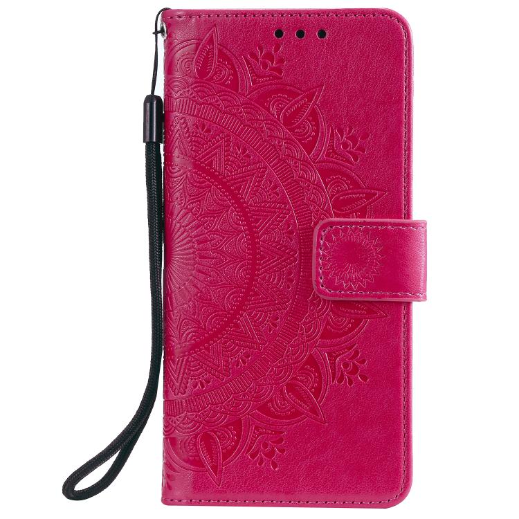 For Honor 400 Lite Global Totem Flower Embossed Leather Phone Case with Lanyard