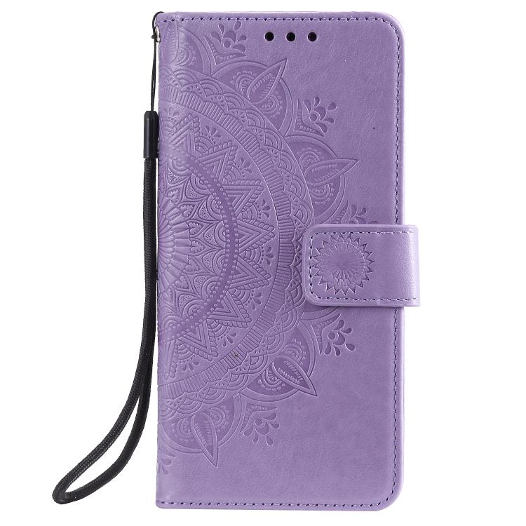 For Honor 400 Lite Global Totem Flower Embossed Leather Phone Case with Lanyard