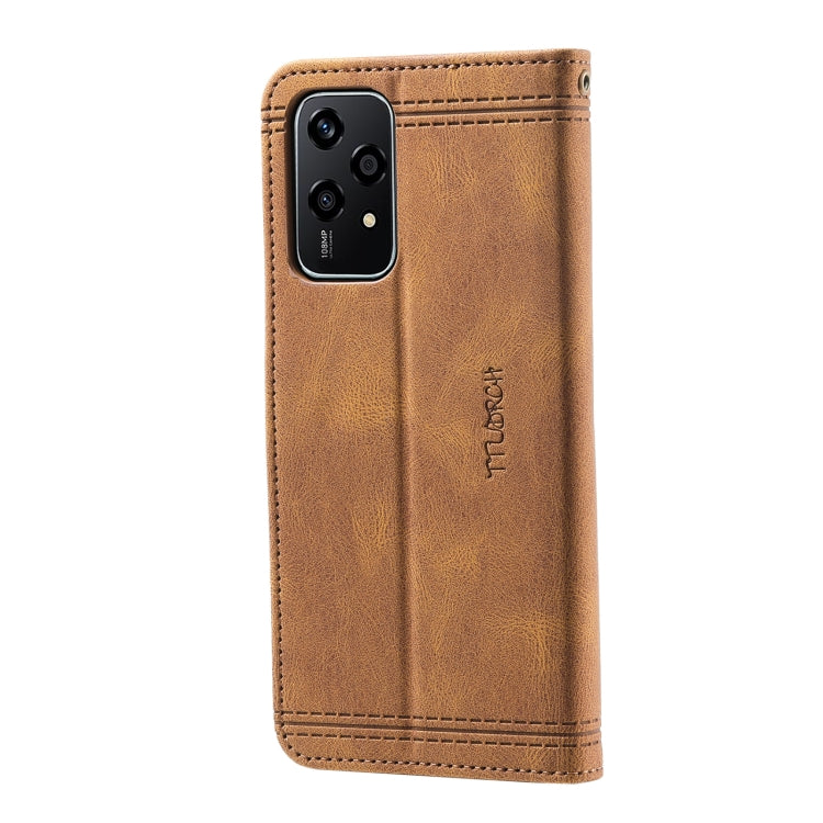 For Honor 200 Lite TTUDRCH Embossed Line Splicing Leather Phone Case