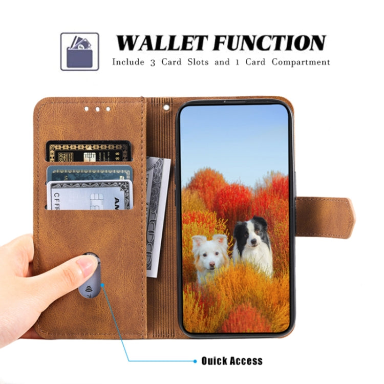 For Honor 200 Lite TTUDRCH Embossed Line Splicing Leather Phone Case