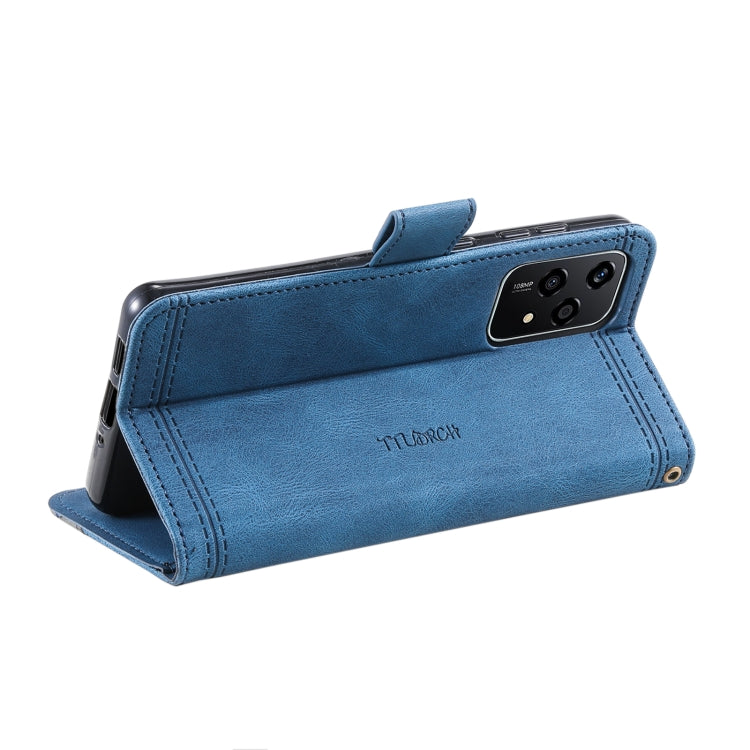 For Honor 200 Lite TTUDRCH Embossed Line Splicing Leather Phone Case