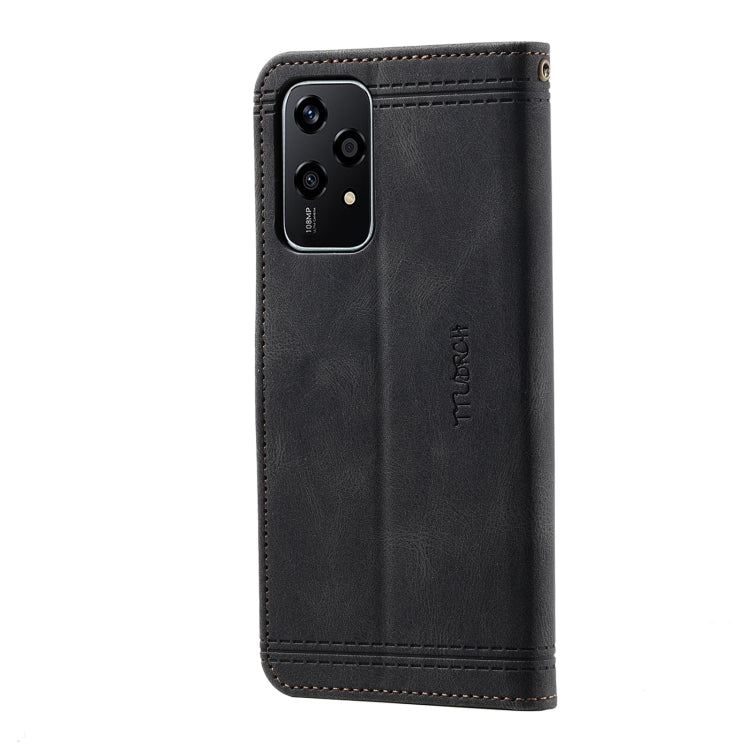 For Honor 200 Lite TTUDRCH Embossed Line Splicing Leather Phone Case