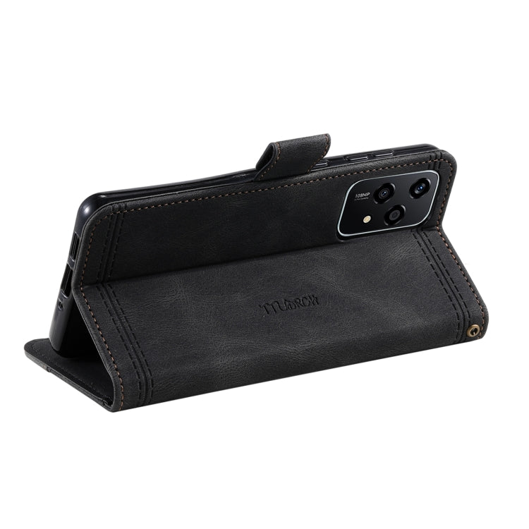For Honor 200 Lite TTUDRCH Embossed Line Splicing Leather Phone Case