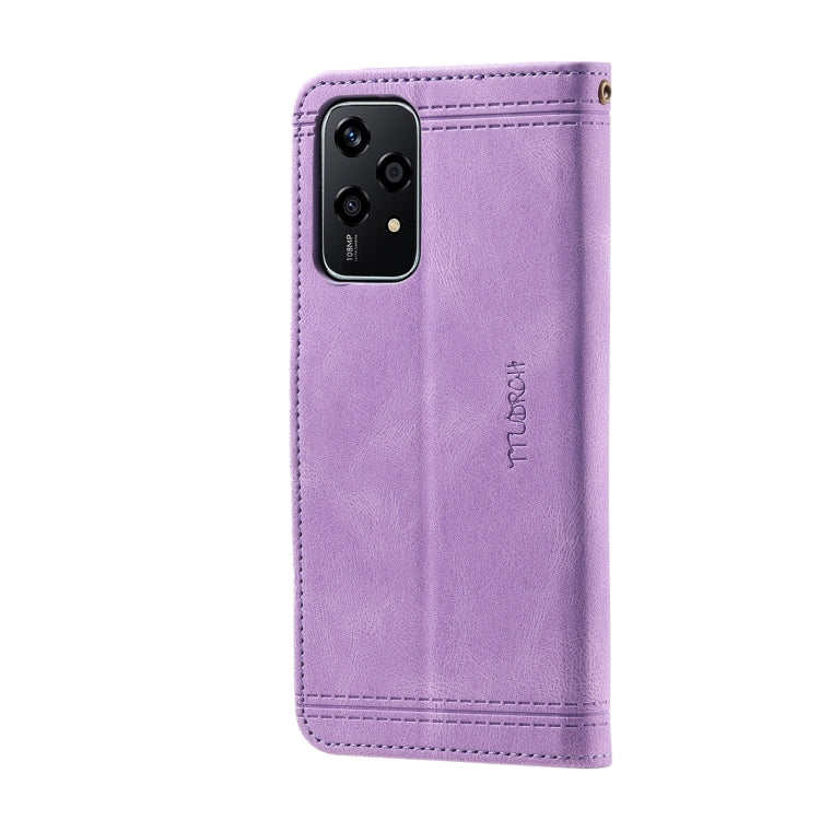 For Honor 200 Lite TTUDRCH Embossed Line Splicing Leather Phone Case