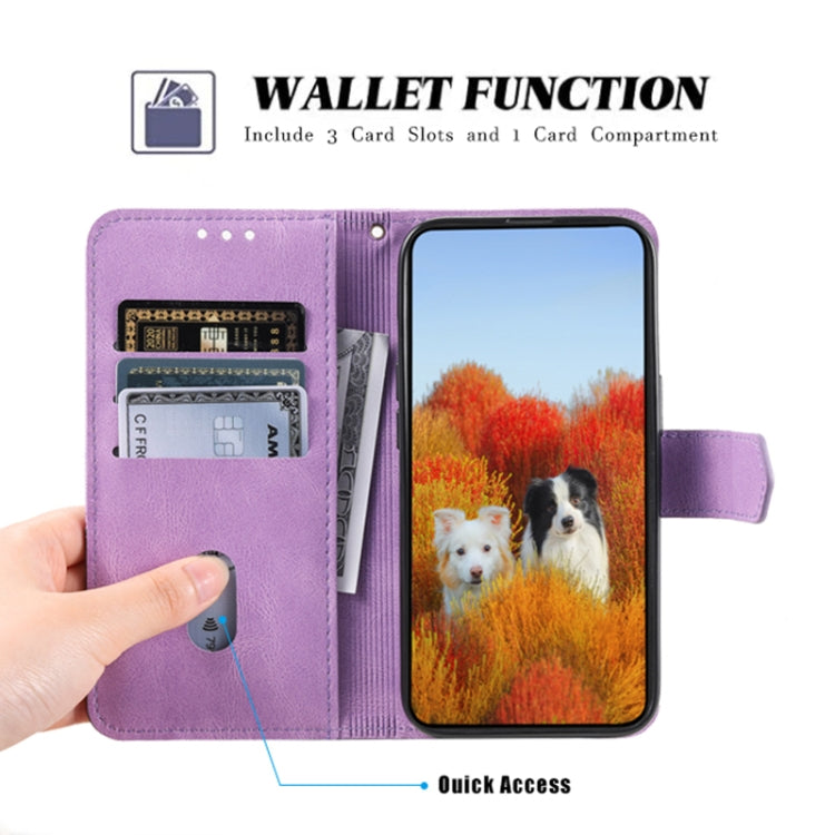 For Honor 200 Lite TTUDRCH Embossed Line Splicing Leather Phone Case