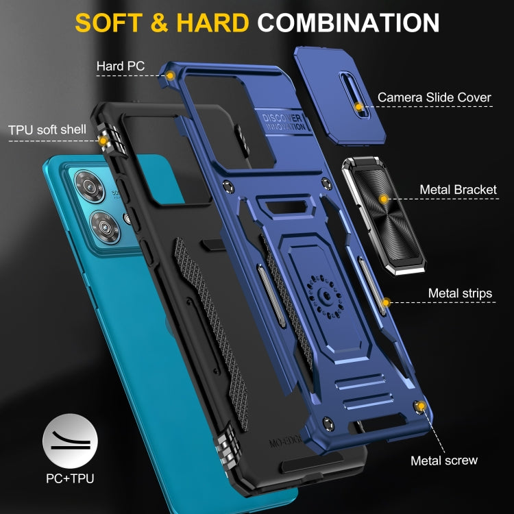 For Motorola Edge 40 Neo Armor PC + TPU Camera Shield Phone Case