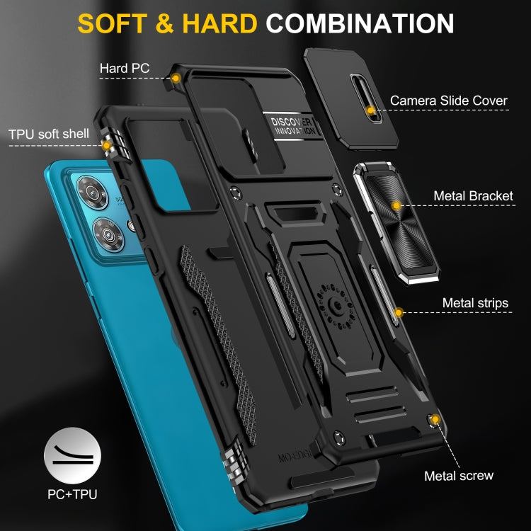 For Motorola Edge 40 Neo Armor PC + TPU Camera Shield Phone Case