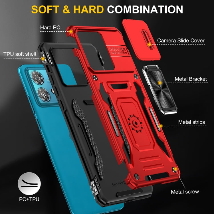 For Motorola Edge 40 Neo Armor PC + TPU Camera Shield Phone Case