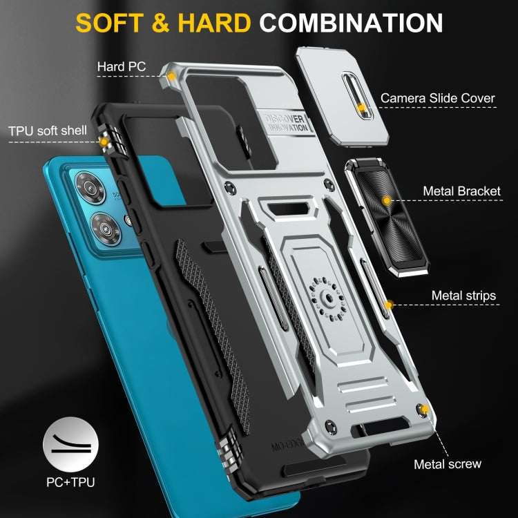 For Motorola Edge 40 Neo Armor PC + TPU Camera Shield Phone Case