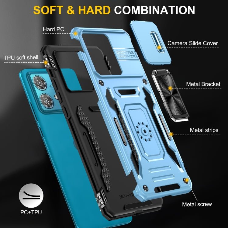 For Motorola Edge 40 Neo Armor PC + TPU Camera Shield Phone Case