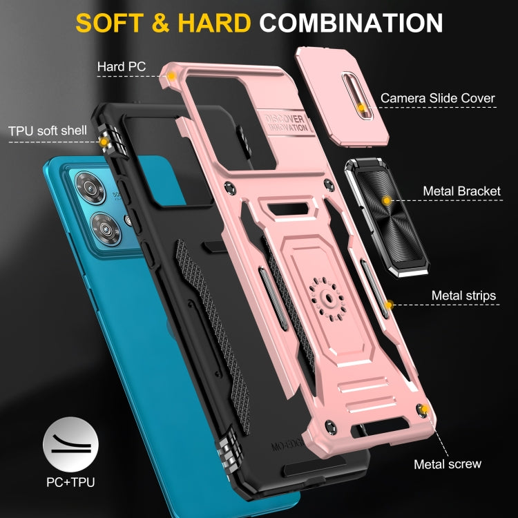 For Motorola Edge 40 Neo Armor PC + TPU Camera Shield Phone Case