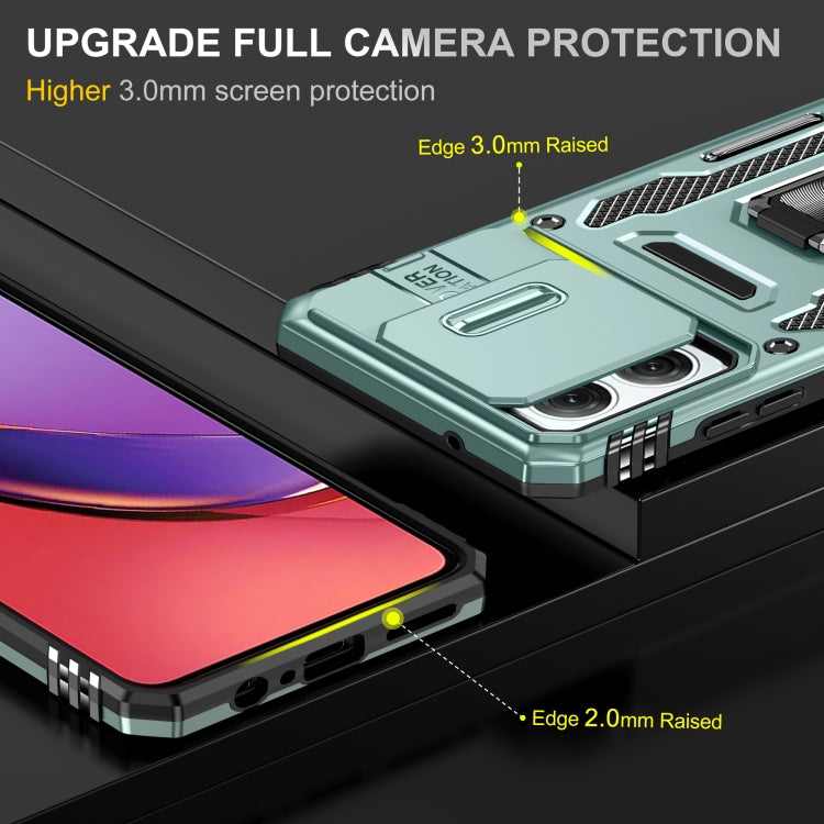 For Motorola Moto G84 Armor PC + TPU Camera Shield Phone Case