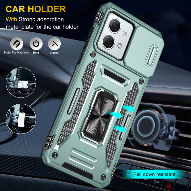 For Motorola Moto G84 Armor PC + TPU Camera Shield Phone Case