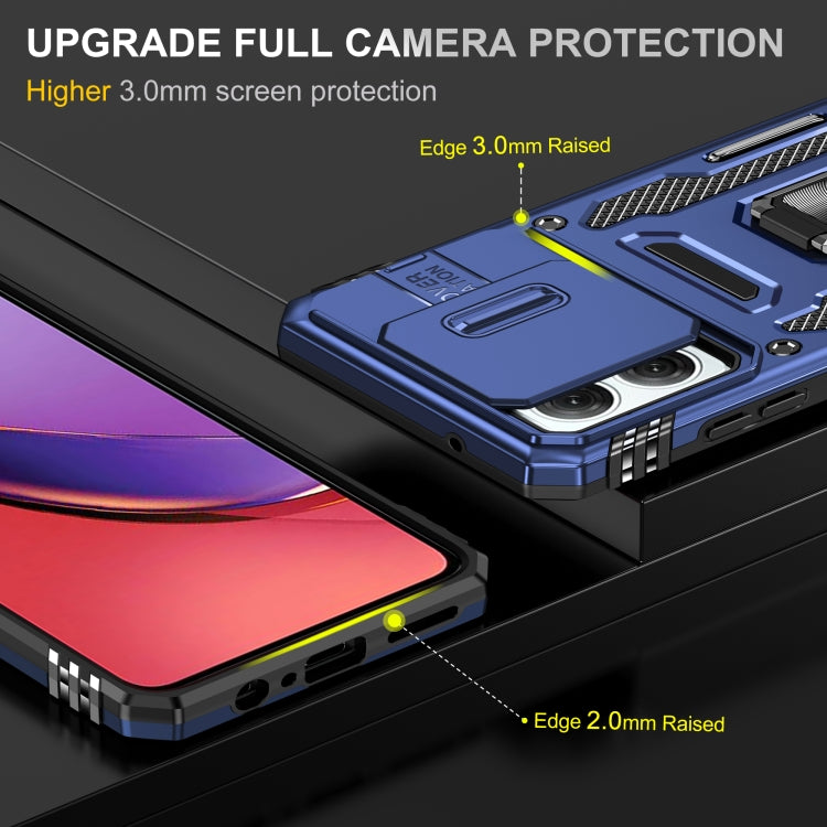 For Motorola Moto G84 Armor PC + TPU Camera Shield Phone Case