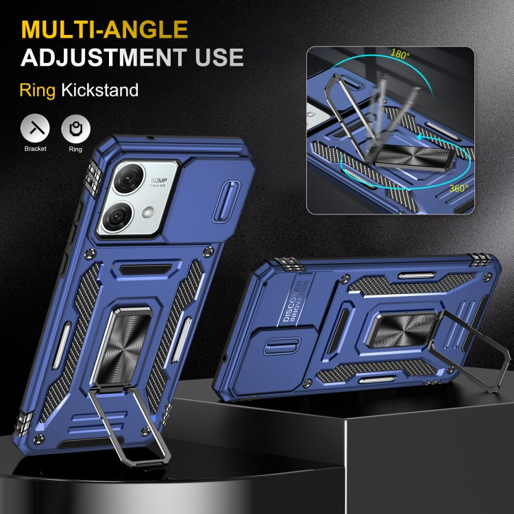 For Motorola Moto G84 Armor PC + TPU Camera Shield Phone Case