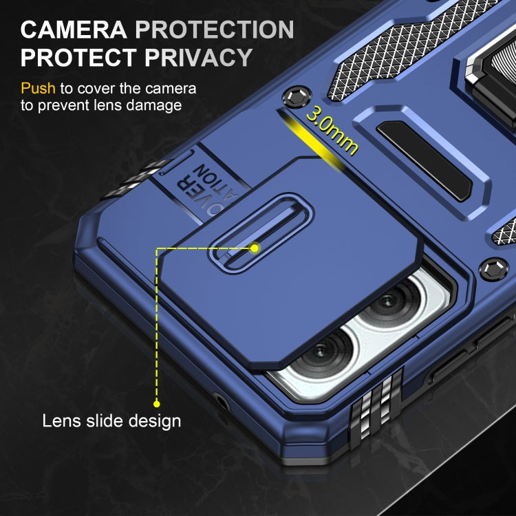 For Motorola Moto G84 Armor PC + TPU Camera Shield Phone Case