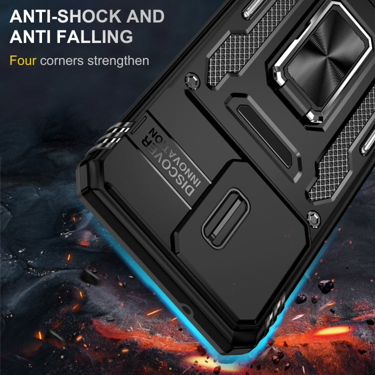 For Motorola Moto G84 Armor PC + TPU Camera Shield Phone Case