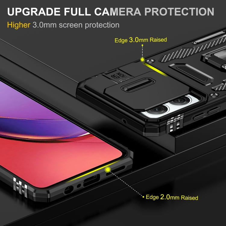 For Motorola Moto G84 Armor PC + TPU Camera Shield Phone Case