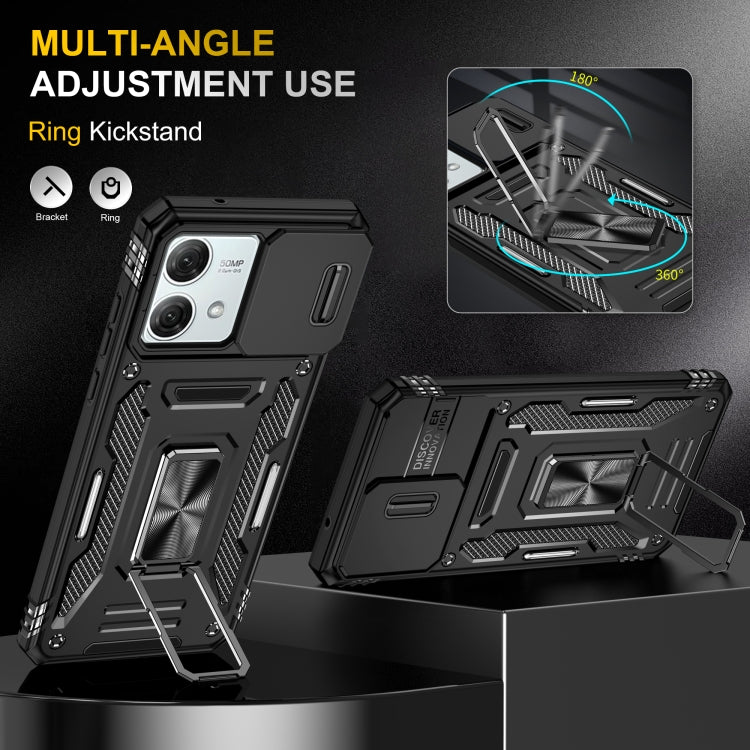 For Motorola Moto G84 Armor PC + TPU Camera Shield Phone Case