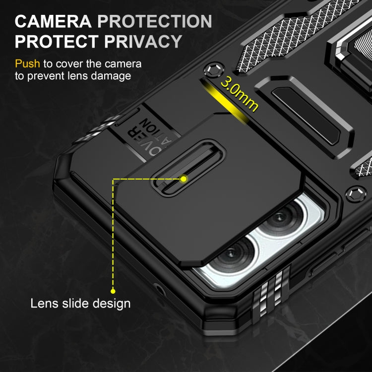 For Motorola Moto G84 Armor PC + TPU Camera Shield Phone Case