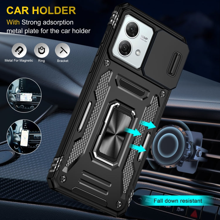 For Motorola Moto G84 Armor PC + TPU Camera Shield Phone Case