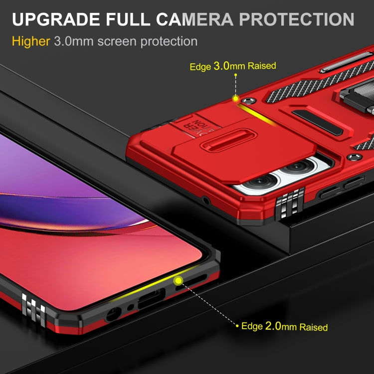 For Motorola Moto G84 Armor PC + TPU Camera Shield Phone Case