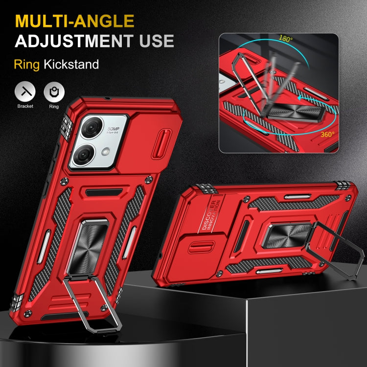 For Motorola Moto G84 Armor PC + TPU Camera Shield Phone Case