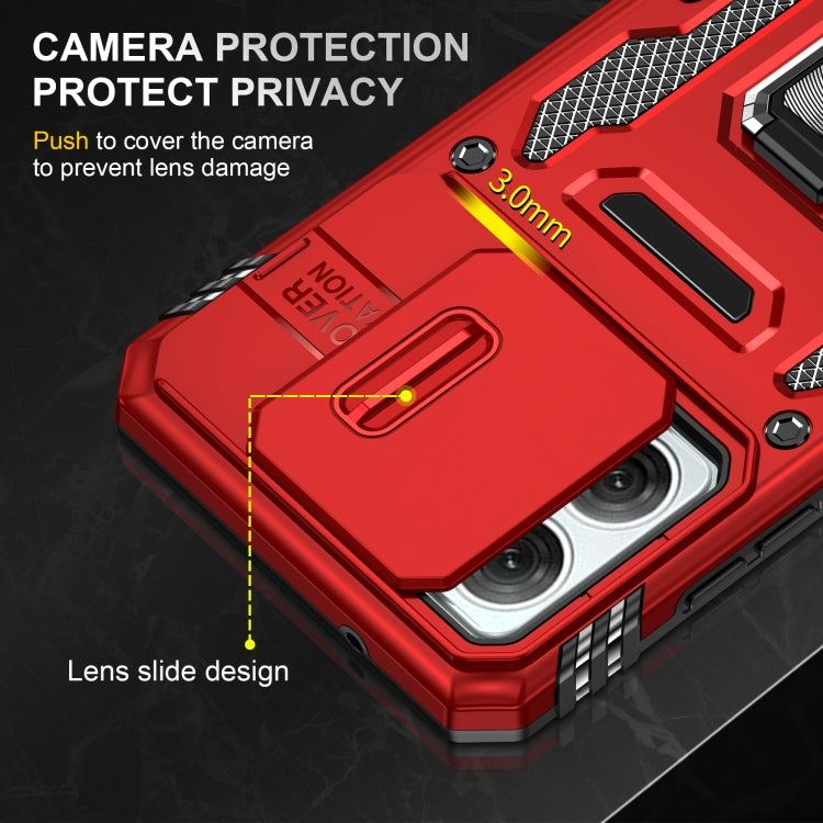 For Motorola Moto G84 Armor PC + TPU Camera Shield Phone Case