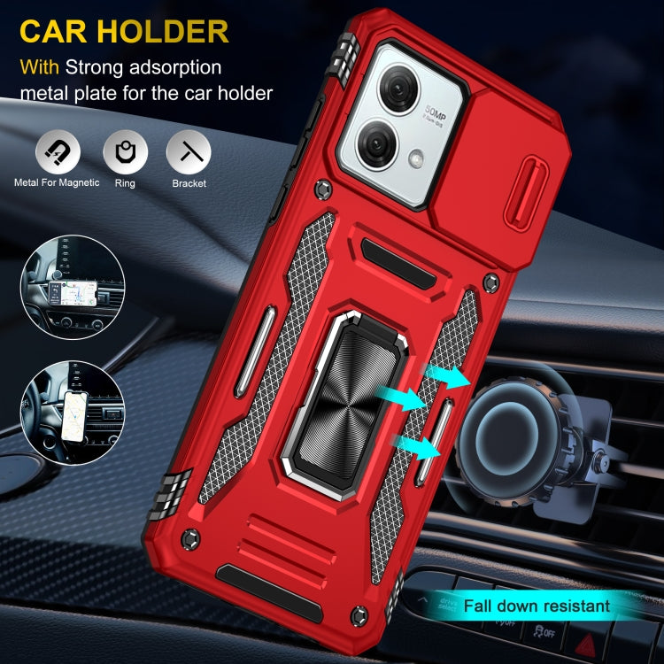 For Motorola Moto G84 Armor PC + TPU Camera Shield Phone Case