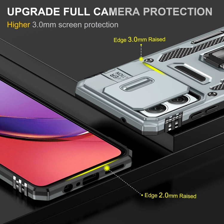 For Motorola Moto G84 Armor PC + TPU Camera Shield Phone Case