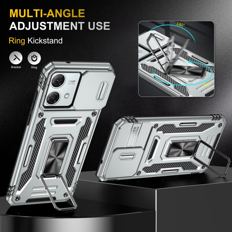 For Motorola Moto G84 Armor PC + TPU Camera Shield Phone Case