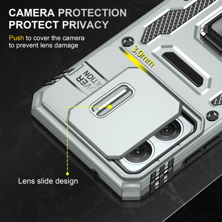 For Motorola Moto G84 Armor PC + TPU Camera Shield Phone Case