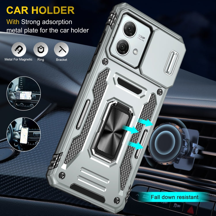 For Motorola Moto G84 Armor PC + TPU Camera Shield Phone Case