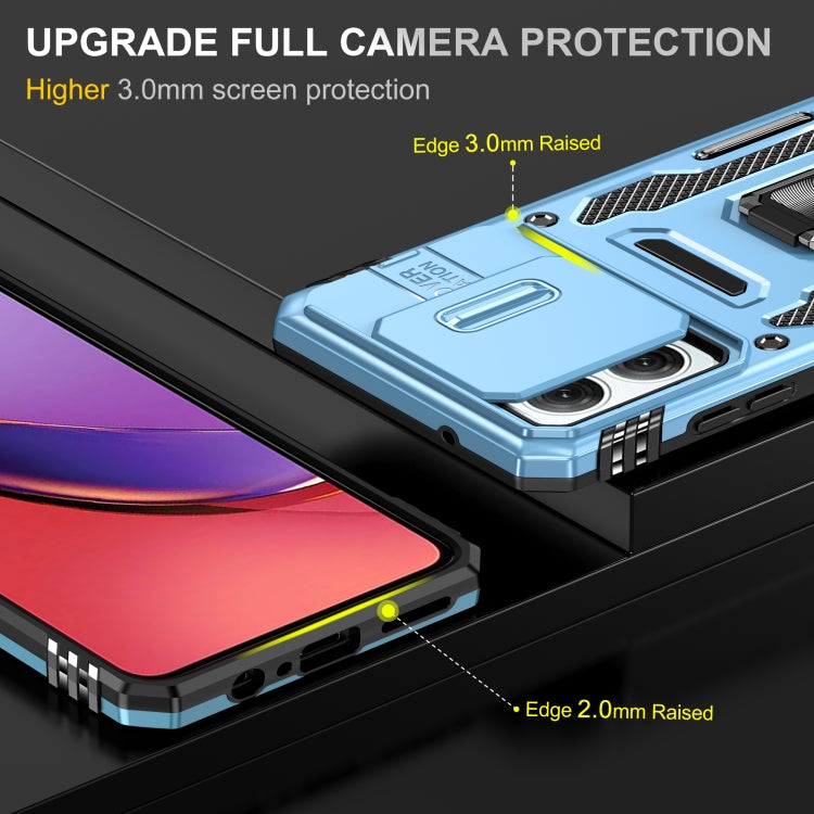 For Motorola Moto G84 Armor PC + TPU Camera Shield Phone Case