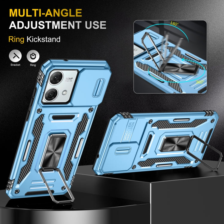 For Motorola Moto G84 Armor PC + TPU Camera Shield Phone Case