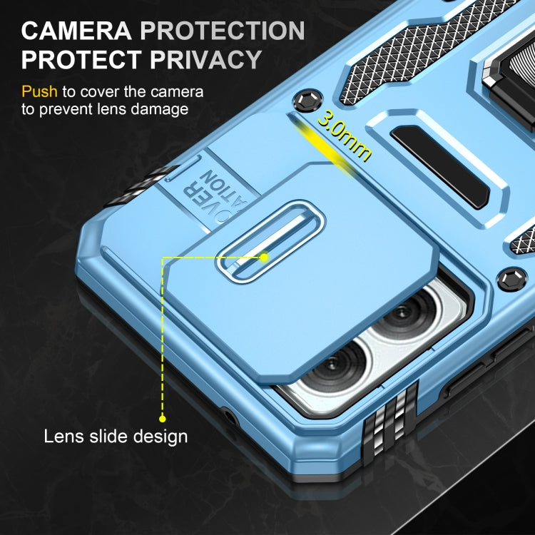 For Motorola Moto G84 Armor PC + TPU Camera Shield Phone Case