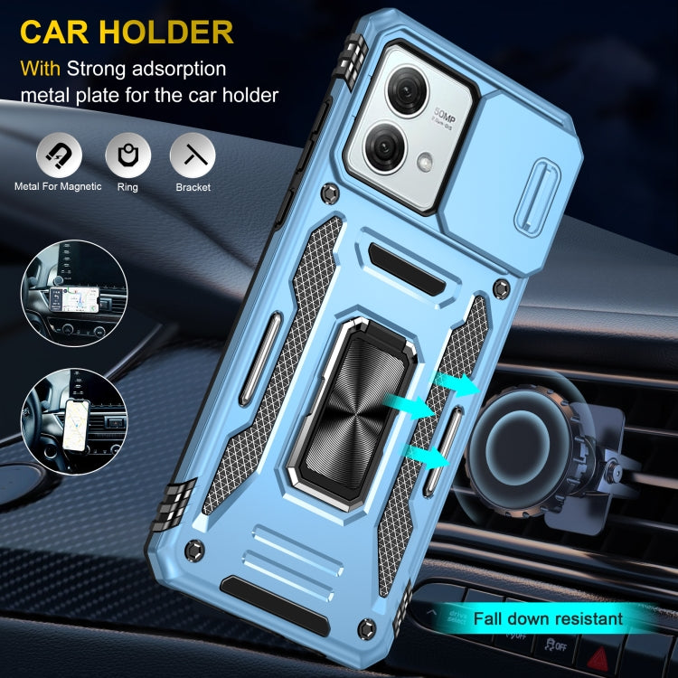 For Motorola Moto G84 Armor PC + TPU Camera Shield Phone Case