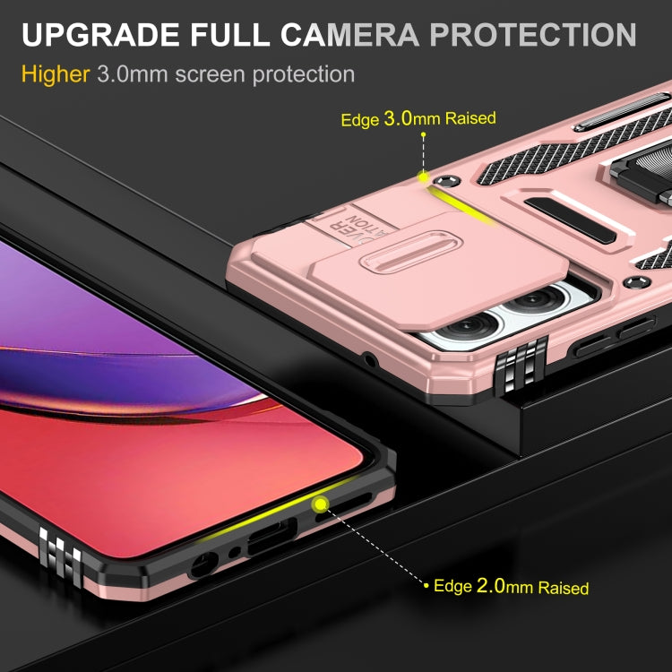 For Motorola Moto G84 Armor PC + TPU Camera Shield Phone Case