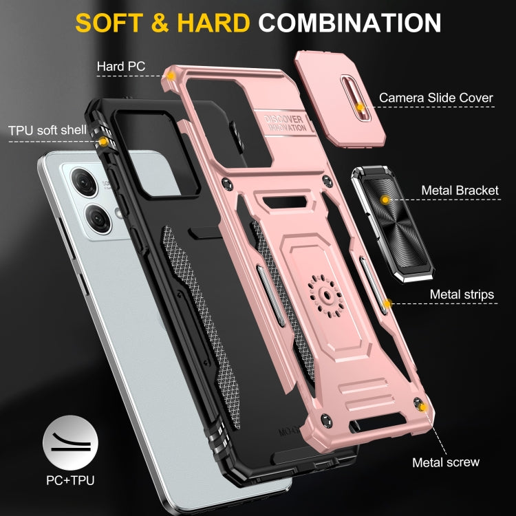 For Motorola Moto G84 Armor PC + TPU Camera Shield Phone Case
