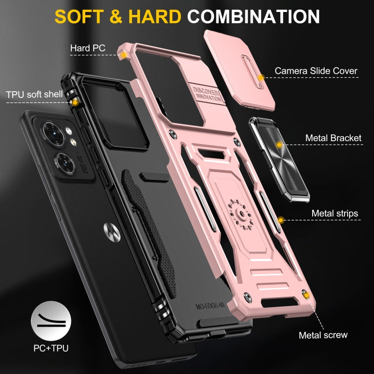 For Motorola Edge 40 Armor PC + TPU Camera Shield Phone Case