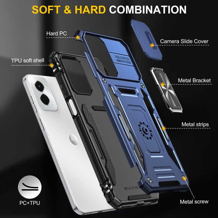 For Motorola Moto G Play 5G 2024 Armor PC + TPU Camera Shield Phone Case
