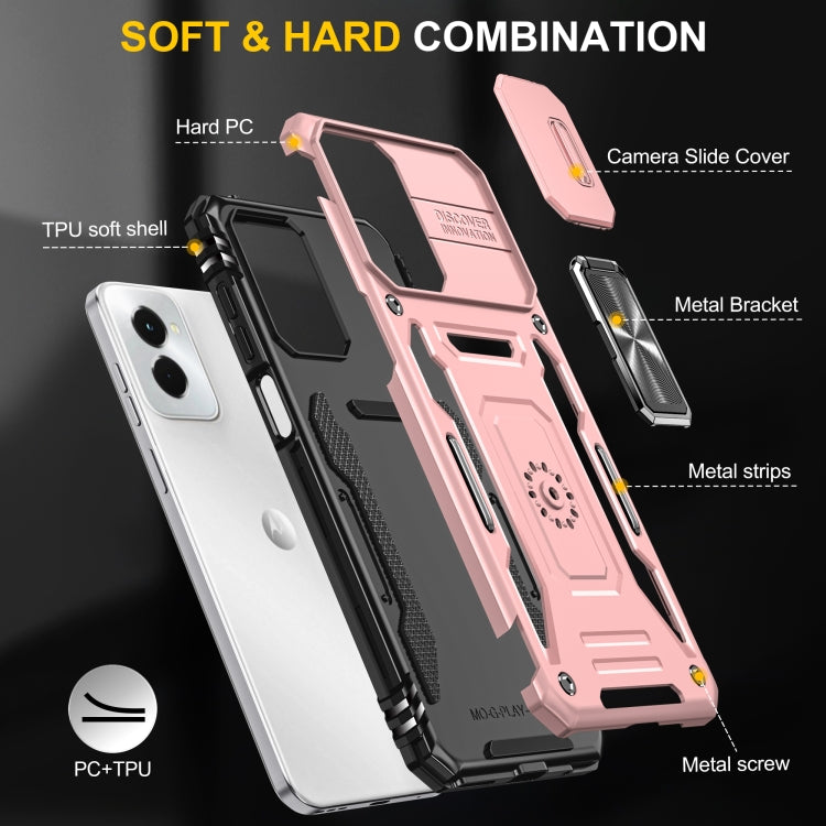 For Motorola Moto G Power 2024 Armor PC + TPU Camera Shield Phone Case