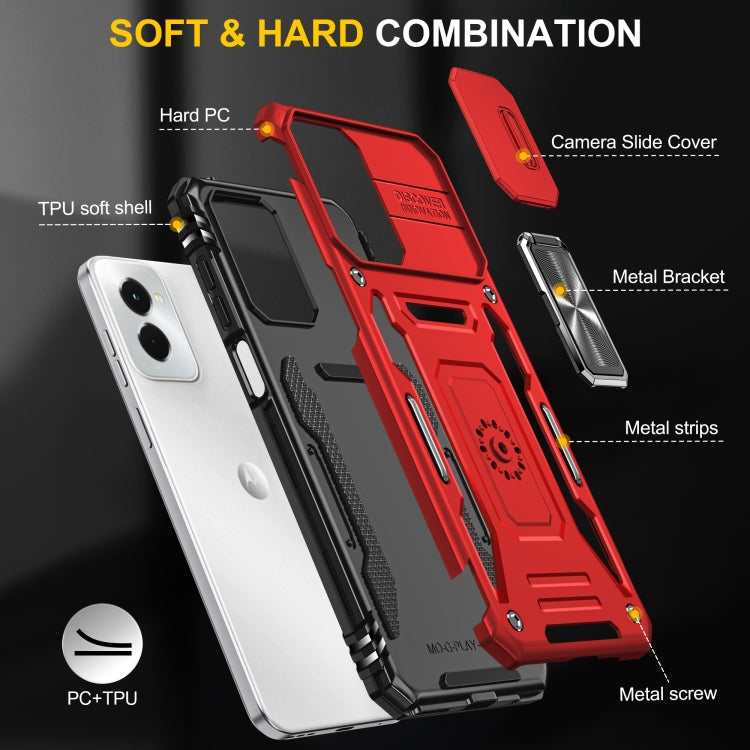 For Motorola Moto G Stylus 5G 2024 Armor PC + TPU Camera Shield Phone Case