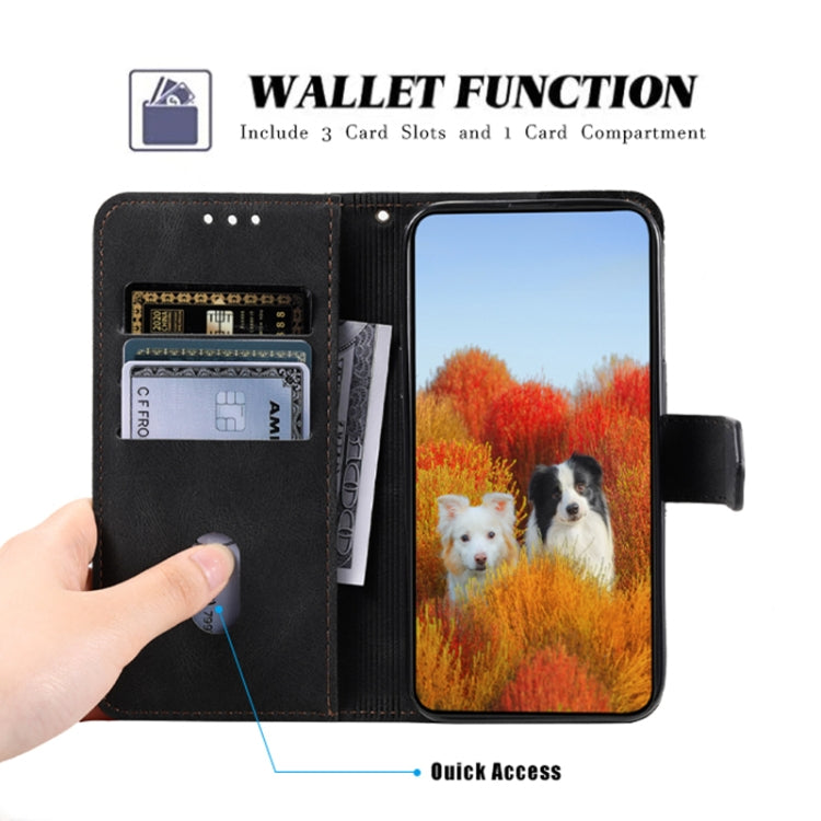 For Motorola Edge 50 Pro TTUDRCH Embossed Line Splicing Leather Phone Case