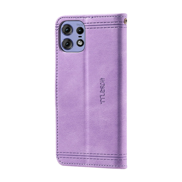 For Motorola Edge 50 Pro TTUDRCH Embossed Line Splicing Leather Phone Case