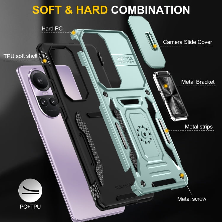 For OPPO Reno10 Global Armor PC + TPU Camera Shield Phone Case