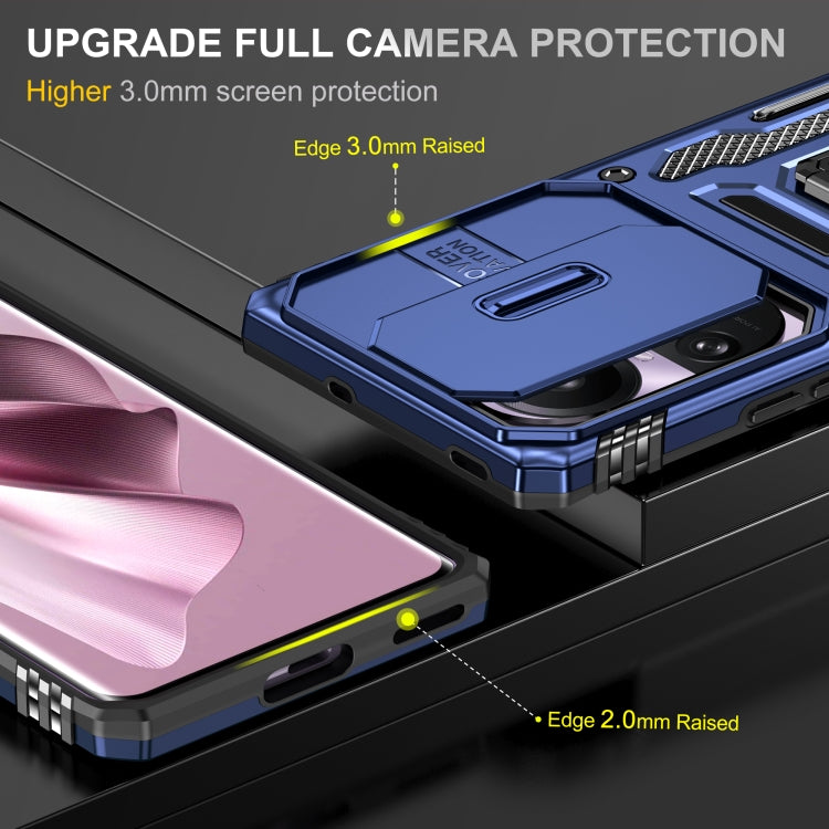 For OPPO Reno10 Global Armor PC + TPU Camera Shield Phone Case
